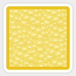 All Over Yellow Lemon Citrus Slice Pattern Sticker